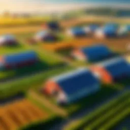 A modern farm utilizing ERP technology to enhance productivity.