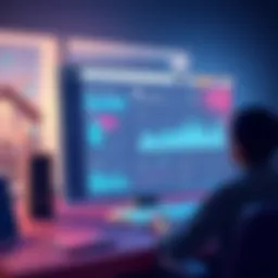 A modern automated marketing dashboard displaying analytics