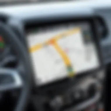 Navigational interface of a GPS device designed for tow trucks