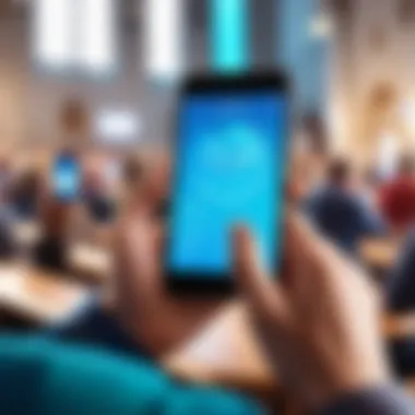 A vibrant church community engaging with a mobile app