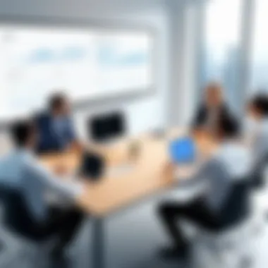 Business Meeting on Employee Development Strategies A business analysis meeting focusing on employee development