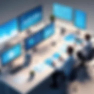 Team Collaboration in Talent Management Diverse team collaborating in a corporate environment