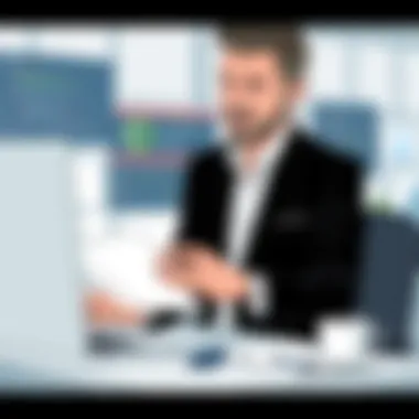 Professional using dictation software in a work environment