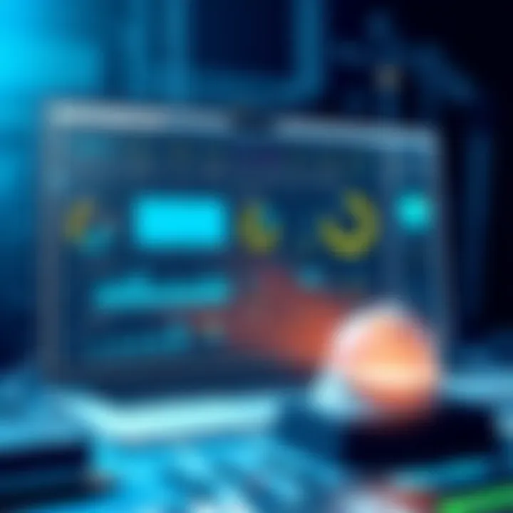Future trends in construction technology illustrated through a digital dashboard