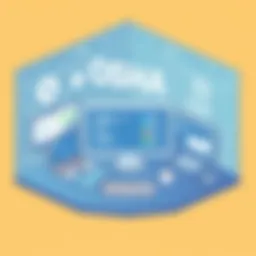 Illustration depicting a digital learning platform for OSHA training