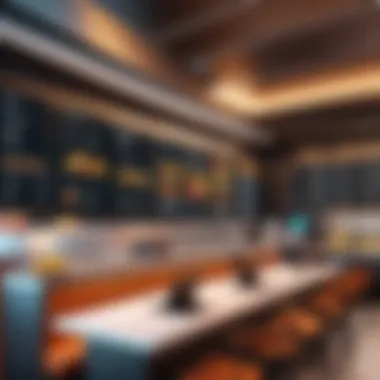 Efficient Order Management in Action A fast food restaurant interior showcasing efficient order management