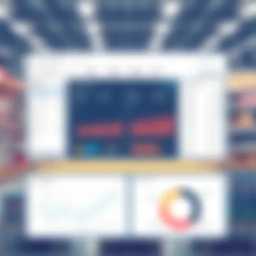 A sophisticated retail automation dashboard displaying real-time analytics and inventory management