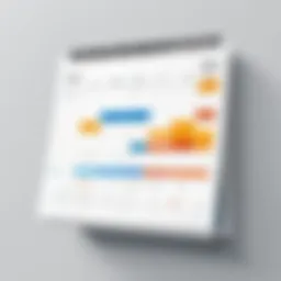 Visual representation of a calendar interface illustrating scheduling features