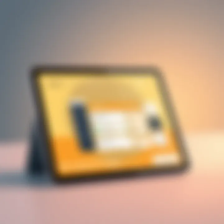 Innovative Software Interface A modern interface of massage salon software displayed on a tablet