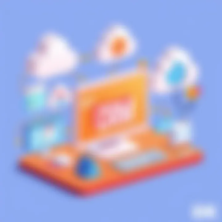 Illustration showcasing CRM systems connected through Zapier