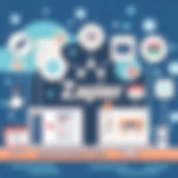 Visual representation of project management tools integrating with Zapier