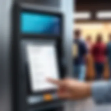 Digital Ticket Scanning Process Illustration of a digital ticket being scanned at an event entrance
