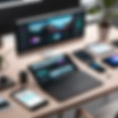 Innovative Design Environment with InVision Creative workspace showcasing InVision interface on multiple devices