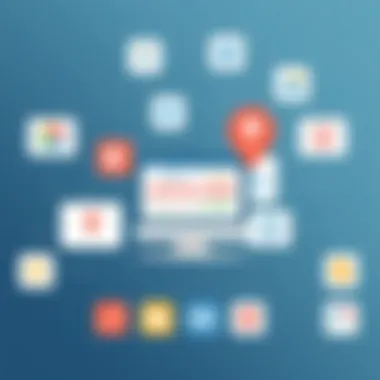 Comprehensive Local SEO Tools Overview A toolkit featuring various local SEO software icons and applications