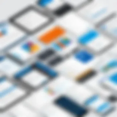 Diverse Layouts of Microsoft Survey Templates A visual representation of various Microsoft survey templates showcasing their layout and design options.