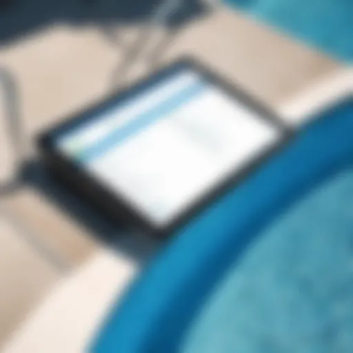 Interface of pool service software showcasing QuickBooks integration features