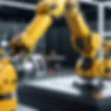 A robotic arm assembling construction materials on-site