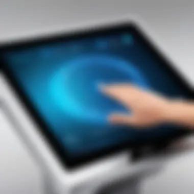 Interactive touchscreen display showcasing product information