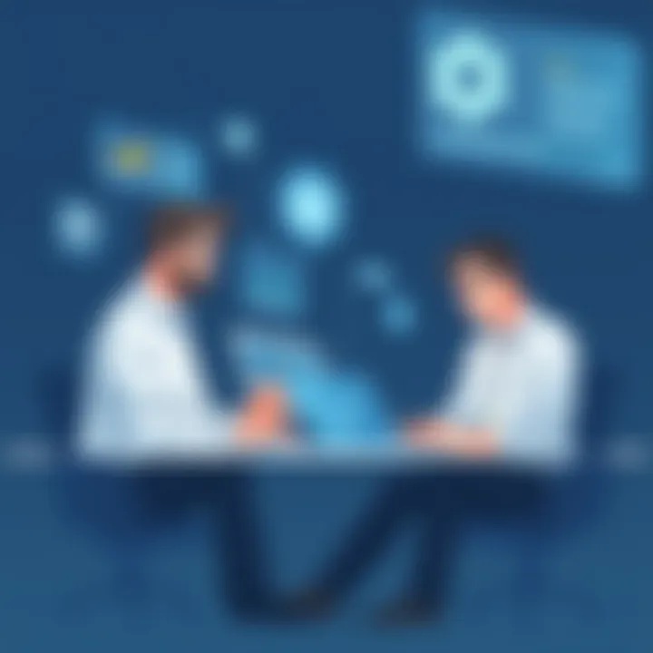 Industry Analysis of Software Solutions Industry professionals analyzing software solutions