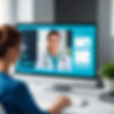 Telehealth platform demonstrating virtual consultation between a doctor and a patient