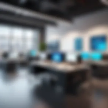 Innovative Recruiting Environment Modern office environment showcasing technology recruitment
