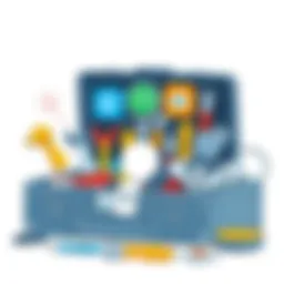 An organized toolbox with various tools