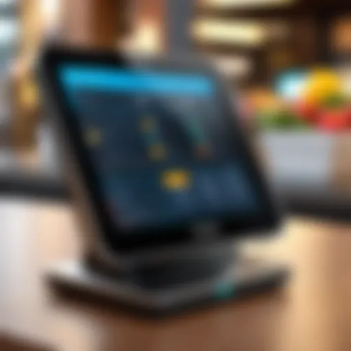 A sleek Dine POS terminal displaying an intuitive interface