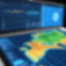 A detailed display of GIS software interface showcasing various mapping tools.