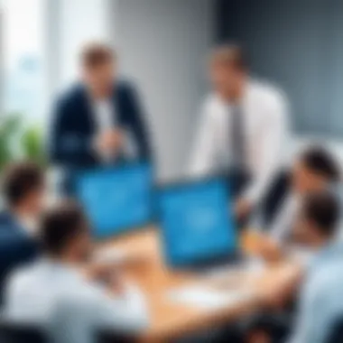 Team Discussion on Time Management A team discussing time management strategies in a meeting