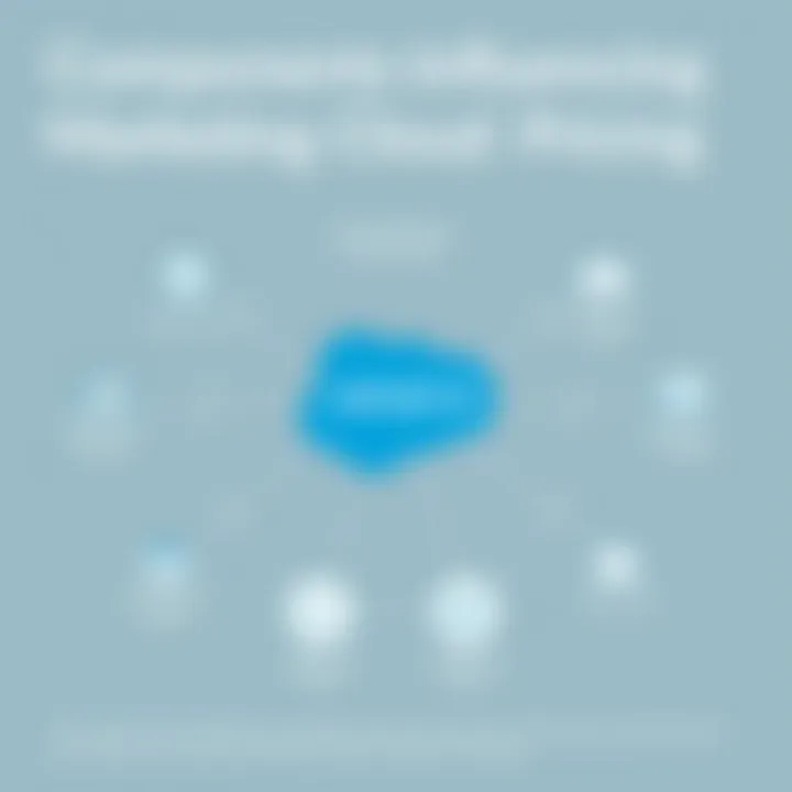 Components Influencing Marketing Cloud Pricing Visual representation of Salesforce Marketing Cloud pricing components