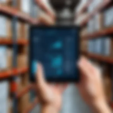 Real-Time Inventory Tracking An advanced warehouse management system interface showcasing real-time inventory tracking.